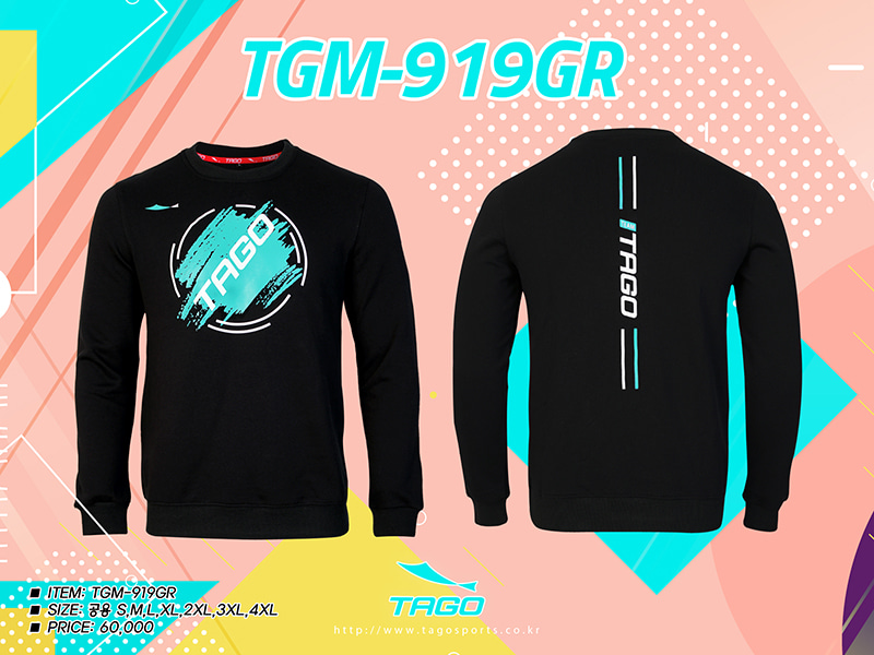 타고스포츠 TGM 919 남자 여자 라운드 티셔츠 남녀공용 맨투맨 티셔츠 (11월 11일 출시)