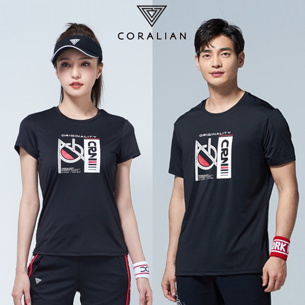 코랄리안 2020 S/S CRT C1110 C2110 남녀 그래픽 라운드 티셔츠 CORALIAN 남성 여성 반팔티