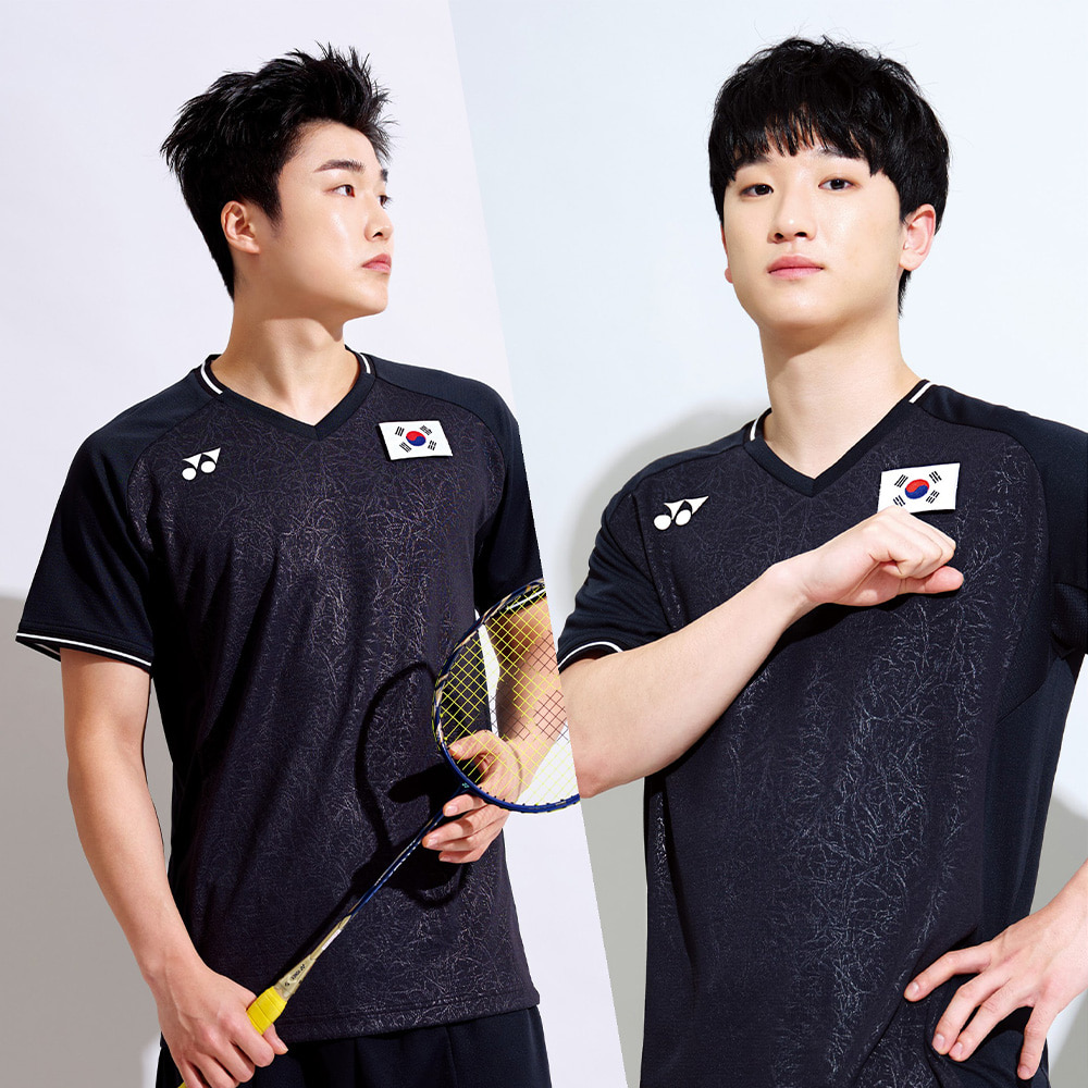 요넥스 10518EX 국가대표팀 남성 반팔 티셔츠 블랙