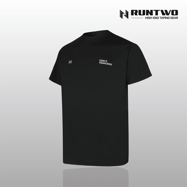 런투 라이프 반팔 티셔츠 배드민턴 기능성 RUNTWO 블랙